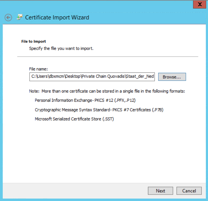 windows Private Root Certificate Next